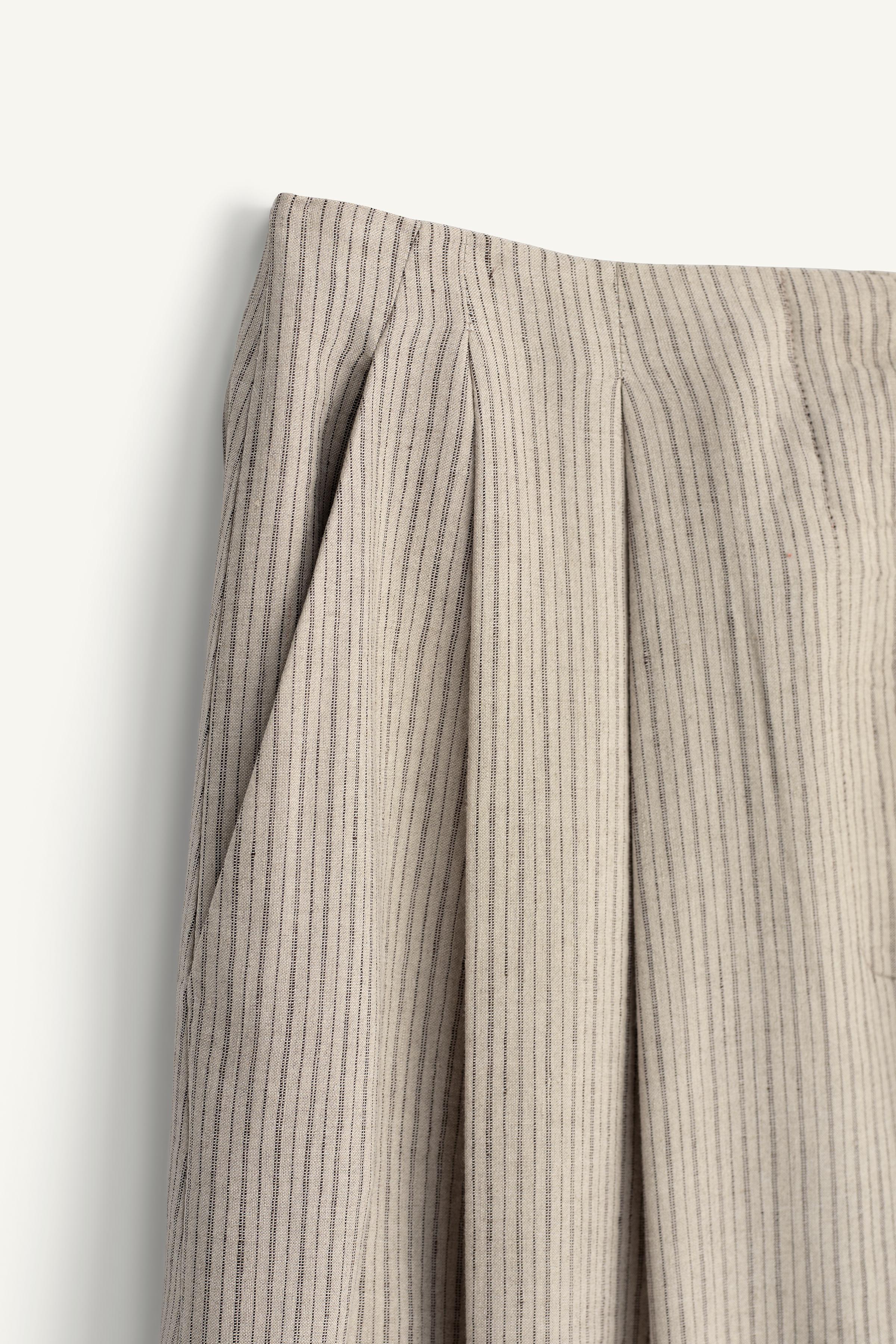 PANTALON À RAYURES EN MÉLANGE DE LIN ÉDITION LIMITÉE